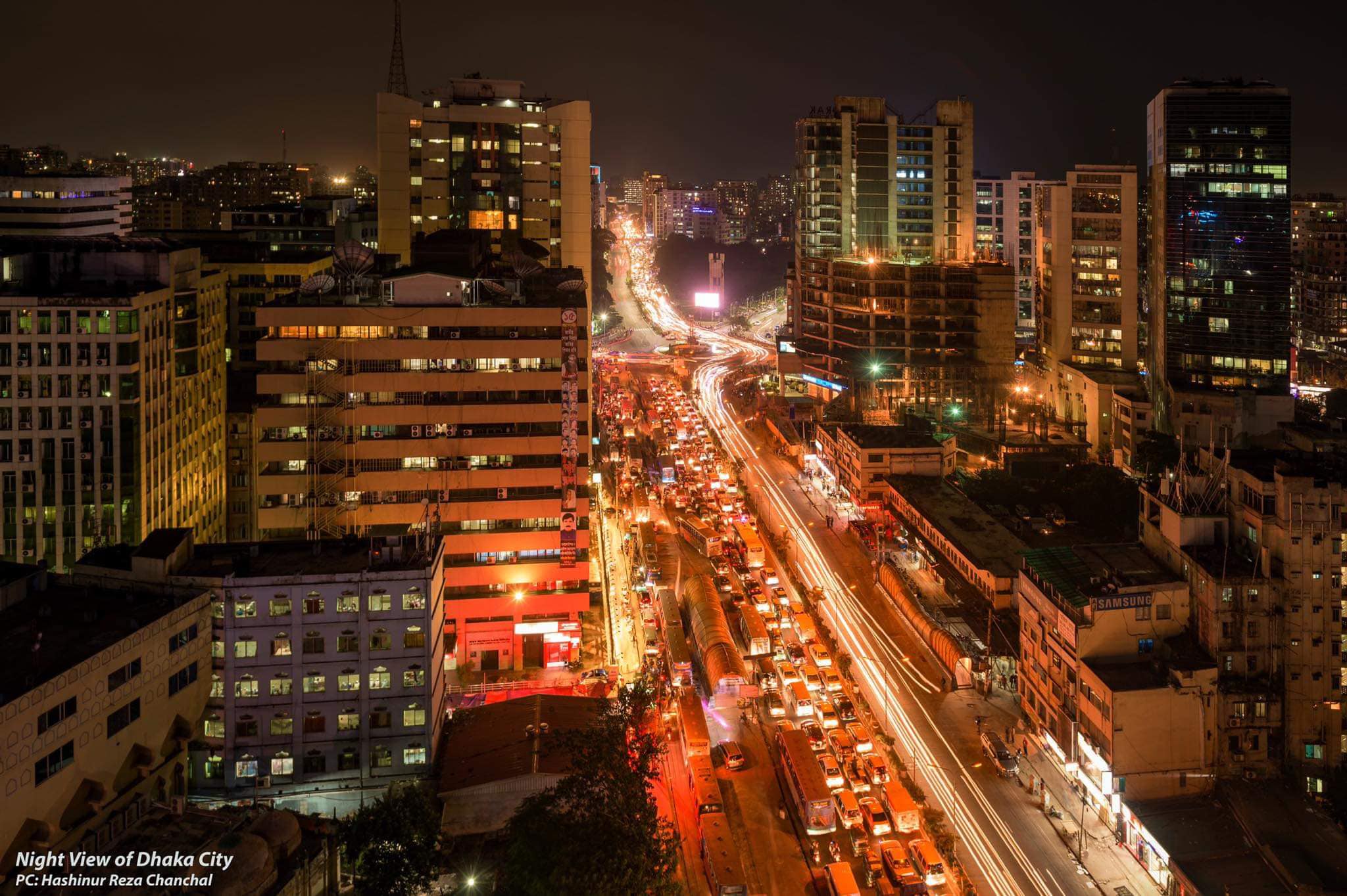 Night View of Dhaka City